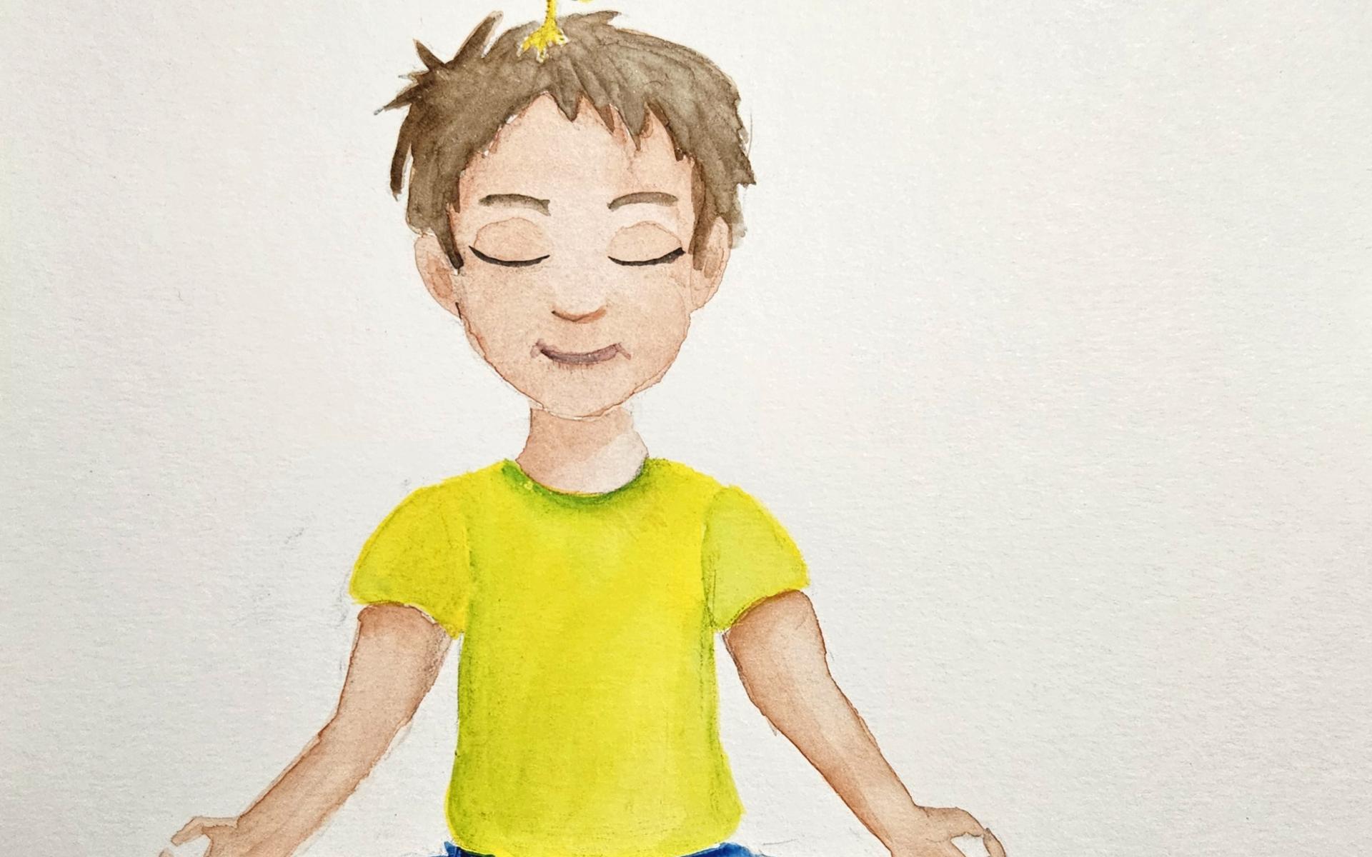 Yoga Kind mit Yoga Hahn