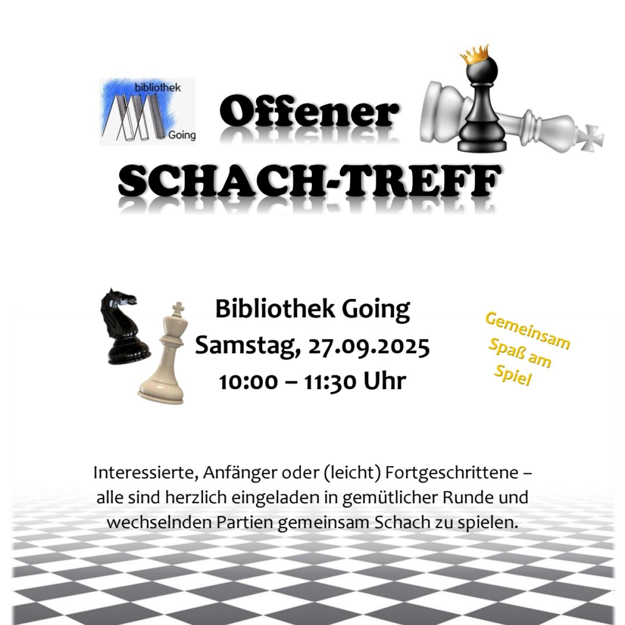Offener Schachtreff für alle Interessierten